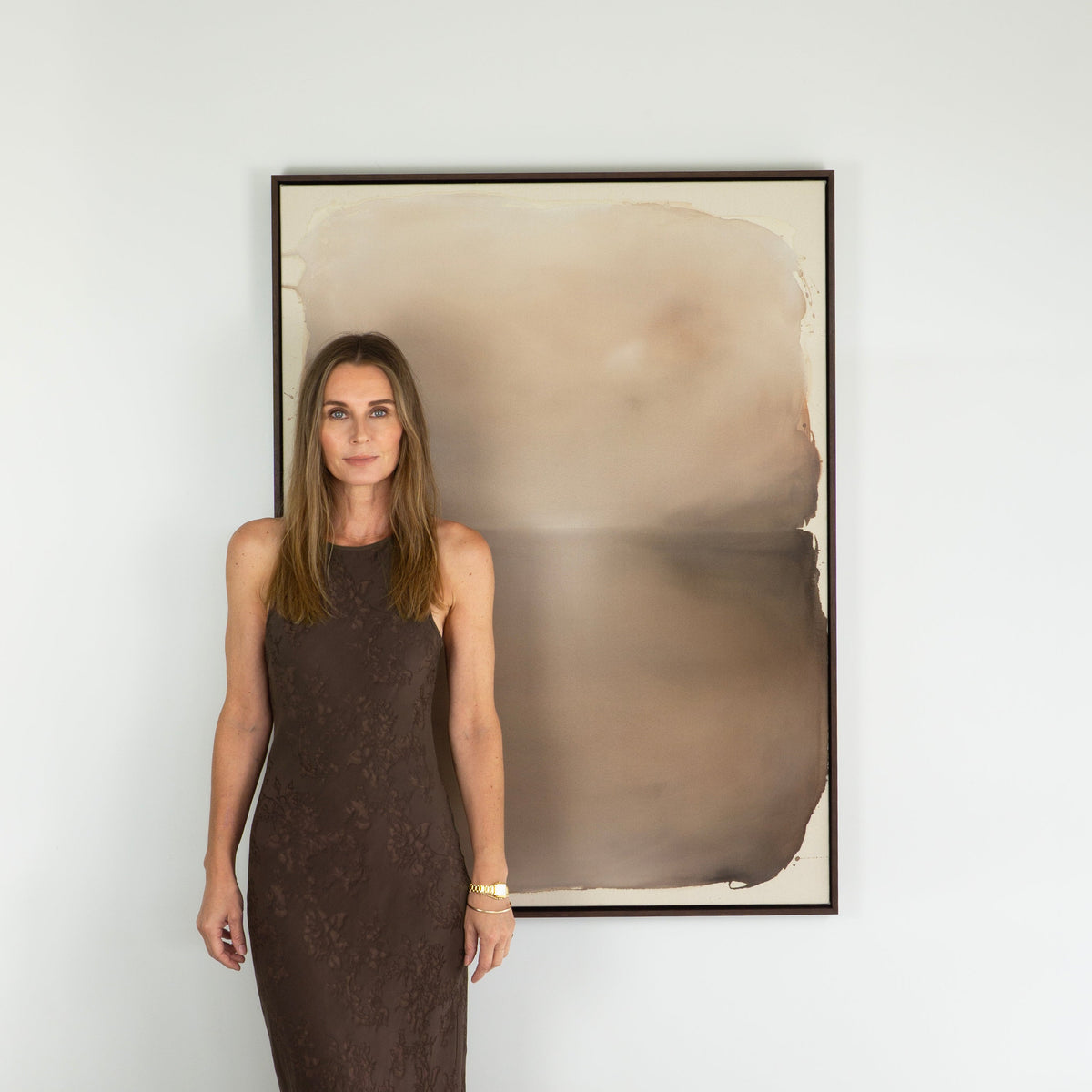 Artist Michelle Witters with her artwork 'A Gentle Reminder'